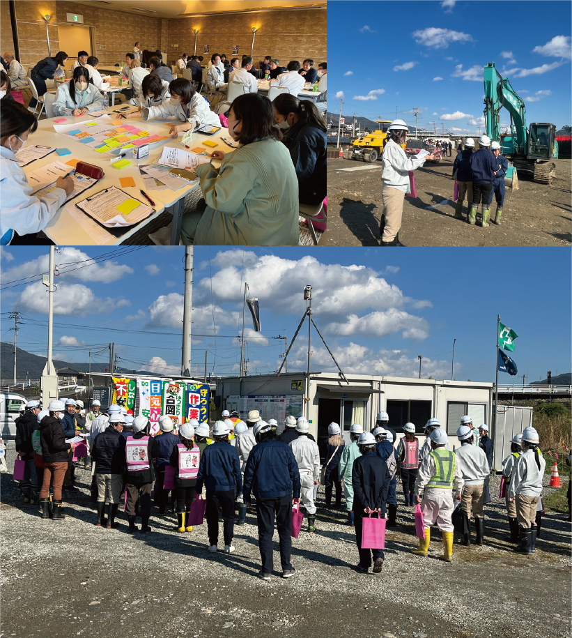 ボランティアと複数の社員